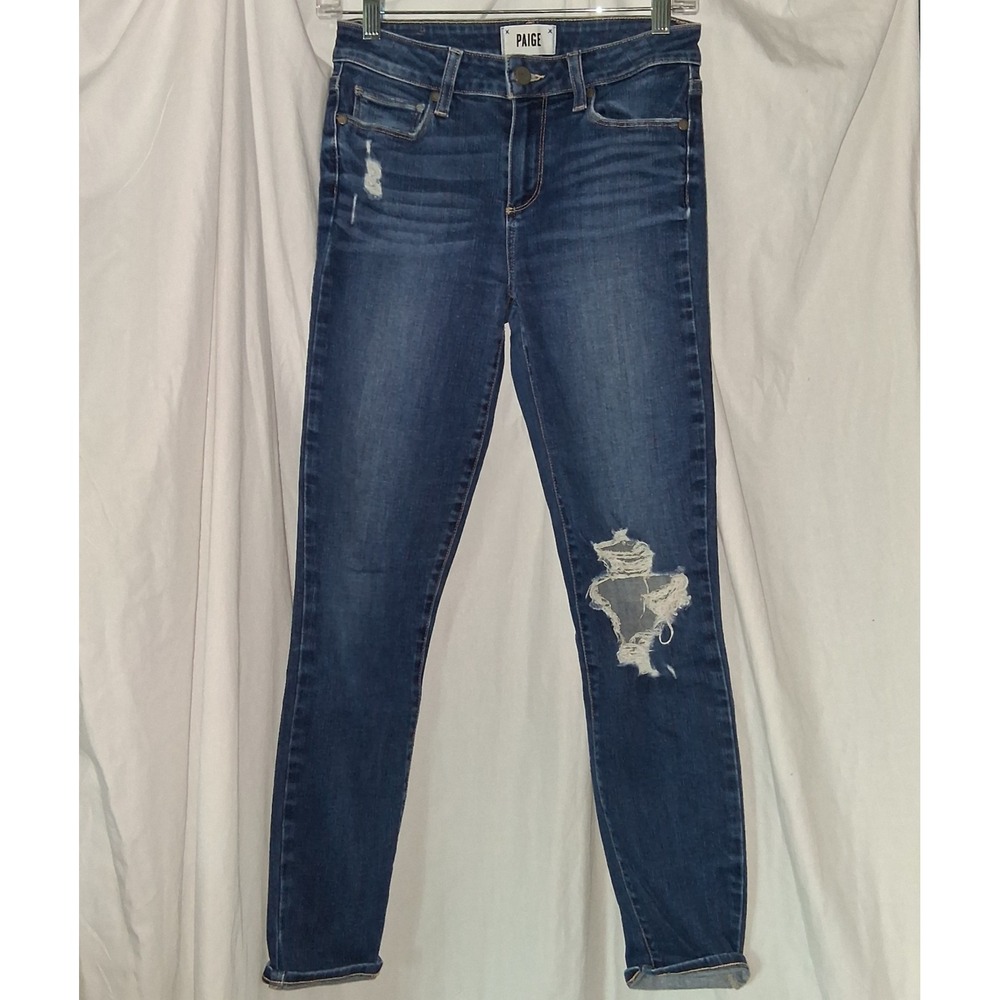 Paige Verdugo Ankle Jeans Denim Pants Women's 26 Destressed Stretch